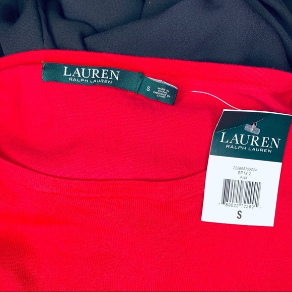 Ralph Lauren Pink Flounce Sleeve Knit Sweater Nwt - Picture 8 of 9